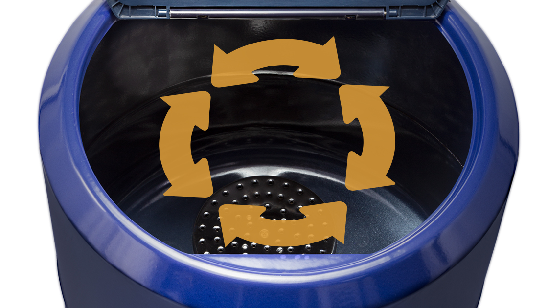 Sistema de giro reversible con la lavadora Twister 5300 Blue M